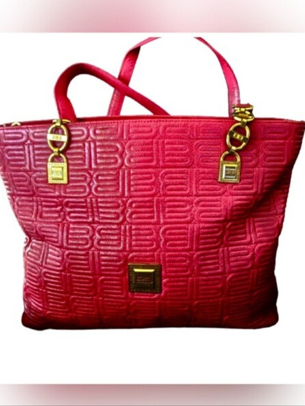 BALENCIAGA RED HANDBAG, BALENCIAGA BB Kumkang Leather Bag - Picture 2 of 12